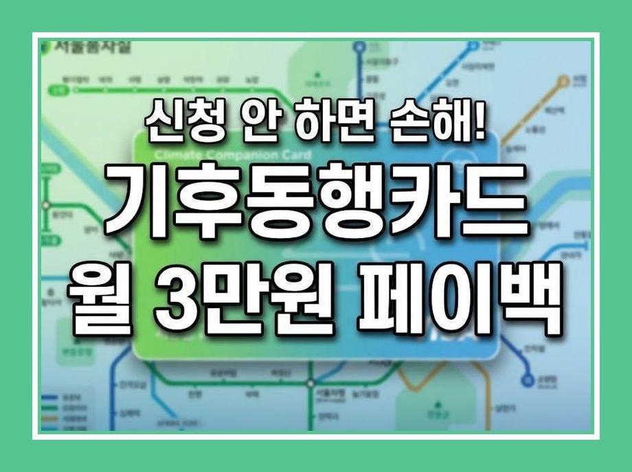 기후동행카드 페이백 3만원 신청 안내