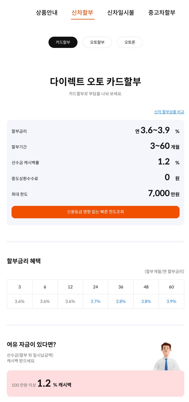 삼성카드 다이렉트 오토 (한도/금리 조회)